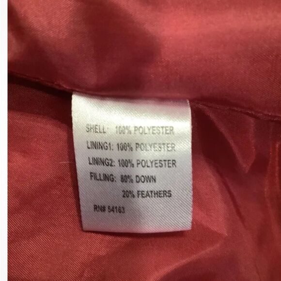 CALVIN KLEIN RED ZIP UP PUFFER WINTER FLEECE LINED COAT JACKET PXS - Picture 6 of 9